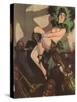 Naked Cabaret Woman-null-Stretched Canvas