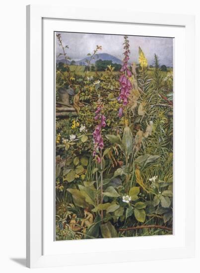 Naked Fairies Among the Foxgloves in Ancient Britain-Eleanor Fortescue Brickdale-Framed Photographic Print
