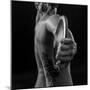 Naked female athlete posing with discus in hand-Panoramic Images-Mounted Photographic Print