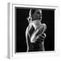 Naked female athlete posing with discus in hand-Panoramic Images-Framed Photographic Print