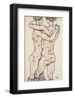 Naked Girls Embracing-Egon Schiele-Framed Art Print