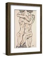 Naked Girls Embracing-Egon Schiele-Framed Art Print