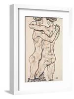 Naked Girls Embracing-Egon Schiele-Framed Art Print