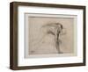 Naked man leaning picking up an object. Around 1859-1861. Graphite on velin paper.-Edgar Degas-Framed Giclee Print