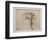 Naked man leaning picking up an object. Around 1859-1861. Graphite on velin paper.-Edgar Degas-Framed Giclee Print