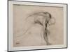 Naked man leaning picking up an object. Around 1859-1861. Graphite on velin paper.-Edgar Degas-Mounted Giclee Print