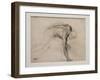 Naked man leaning picking up an object. Around 1859-1861. Graphite on velin paper.-Edgar Degas-Framed Giclee Print