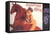 Naked Man on Horse-null-Framed Stretched Canvas