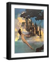 Naked person on a swing-null-Framed Art Print