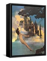 Naked person on a swing-null-Framed Stretched Canvas