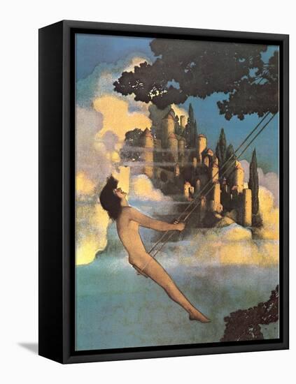 Naked person on a swing-null-Framed Stretched Canvas