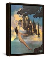 Naked person on a swing-null-Framed Stretched Canvas