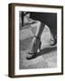 Naked Sandal by Julianelli Has Sparse Velvet Straps That Give It a Barefoot Look-Nina Leen-Framed Photographic Print