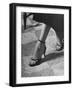 Naked Sandal by Julianelli Has Sparse Velvet Straps That Give It a Barefoot Look-Nina Leen-Framed Photographic Print