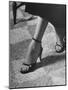 Naked Sandal by Julianelli Has Sparse Velvet Straps That Give It a Barefoot Look-Nina Leen-Mounted Photographic Print