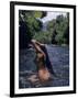 Naked Tahitian Woman Bathing in a River-null-Framed Photographic Print