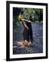 Naked Tahitian Woman Bathing in a River-null-Framed Photographic Print