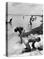 Naked Us Soldiers Bathing in the Pacific Ocean During a Lull in the Fighting on Saipan-Peter Stackpole-Stretched Canvas