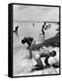 Naked Us Soldiers Bathing in the Pacific Ocean During a Lull in the Fighting on Saipan-Peter Stackpole-Framed Stretched Canvas