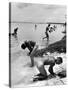 Naked Us Soldiers Bathing in the Pacific Ocean During a Lull in the Fighting on Saipan-Peter Stackpole-Stretched Canvas