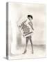 Naked Woman Covered by a Giant Christmas Card-null-Stretched Canvas