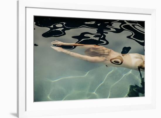 Naked woman diving in swimming pool-Panoramic Images-Framed Photographic Print