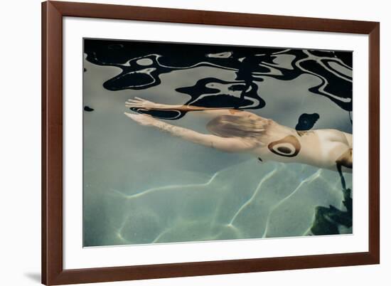 Naked woman diving in swimming pool-Panoramic Images-Framed Photographic Print