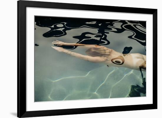 Naked woman diving in swimming pool-Panoramic Images-Framed Photographic Print