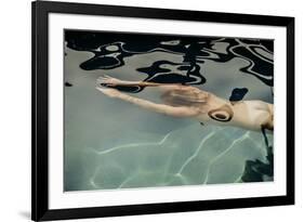 Naked woman diving in swimming pool-Panoramic Images-Framed Photographic Print