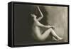 Naked Woman Eating Grapes-null-Framed Stretched Canvas