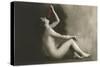 Naked Woman Eating Grapes-null-Stretched Canvas