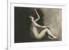 Naked Woman Eating Grapes-null-Framed Art Print