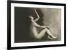 Naked Woman Eating Grapes-null-Framed Art Print