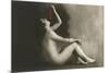 Naked Woman Eating Grapes-null-Mounted Art Print