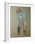 Naked Woman Putting a Stocking On-Henri de Toulouse-Lautrec-Framed Art Print