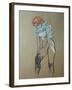 Naked Woman Putting a Stocking On-Henri de Toulouse-Lautrec-Framed Art Print