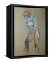 Naked Woman Putting a Stocking On-Henri de Toulouse-Lautrec-Framed Stretched Canvas