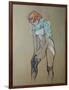 Naked Woman Putting a Stocking On-Henri de Toulouse-Lautrec-Framed Art Print