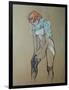 Naked Woman Putting a Stocking On-Henri de Toulouse-Lautrec-Framed Art Print