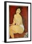 Naked Woman Seated Painting by Amedeo Modigliani (1884-1920) 1917 Sun. 1X0,65 M Collection Privee --Amedeo Modigliani-Framed Giclee Print