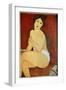 Naked Woman Seated Painting by Amedeo Modigliani (1884-1920) 1917 Sun. 1X0,65 M Collection Privee --Amedeo Modigliani-Framed Giclee Print