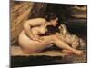 Naked Woman with a Dog (Léontine Renaude)-Gustave Courbet-Mounted Giclee Print