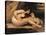 Naked Woman with a Dog (Lontine Renaude)-Gustave Courbet-Stretched Canvas