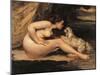 Naked Woman with a Dog (Lontine Renaude)-Gustave Courbet-Mounted Art Print