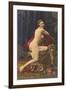 Naked Woman with Pearls-null-Framed Art Print