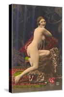 Naked Woman with Pearls-null-Stretched Canvas