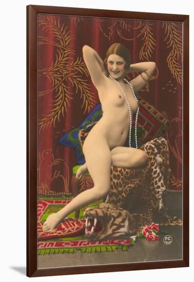 Naked Woman with Pearls-null-Framed Art Print
