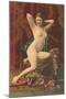Naked Woman with Pearls-null-Mounted Art Print