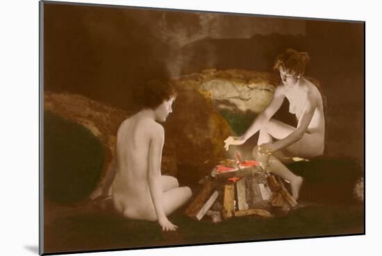 Naked Women by Campfire-null-Mounted Art Print