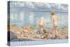 Naked Women on Rocky Shore, Santa Barbara, California-null-Stretched Canvas